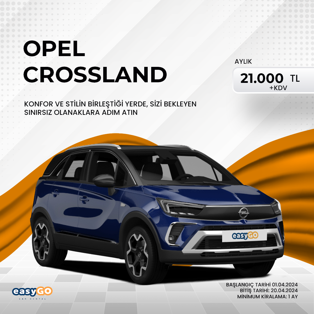 "Rahatlık ve Güvenlikte Yüksek Standartlar: Opel Crossland Kiralama İmkanlarıyla Ayrıcalıklı Yolculuklar!"