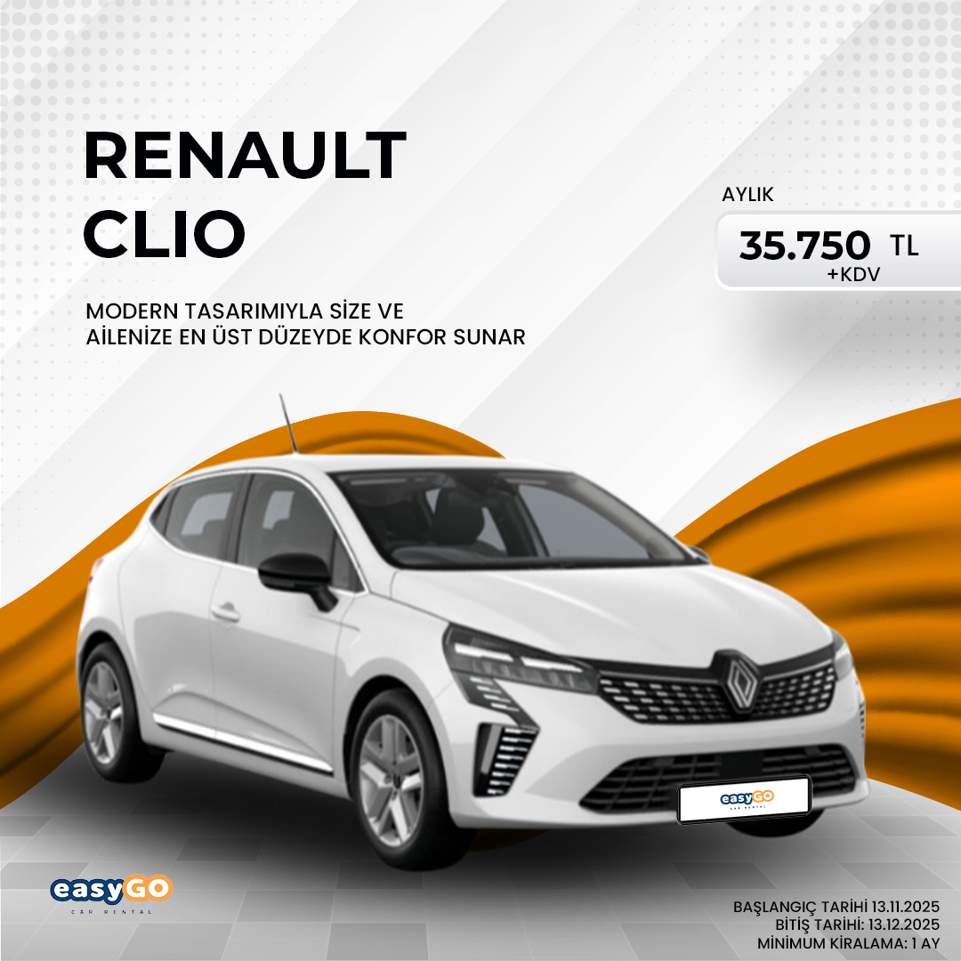 Yenilikçi Tasarım, Ekonomik Fiyat: Renault Clio ile Yolculuklara Çık!