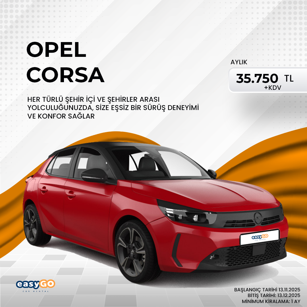 "Rahatlık ve Güvenlikte Yüksek Standartlar: Opel Corsa Kiralama İmkanlarıyla Ayrıcalıklı Yolculuklar!"